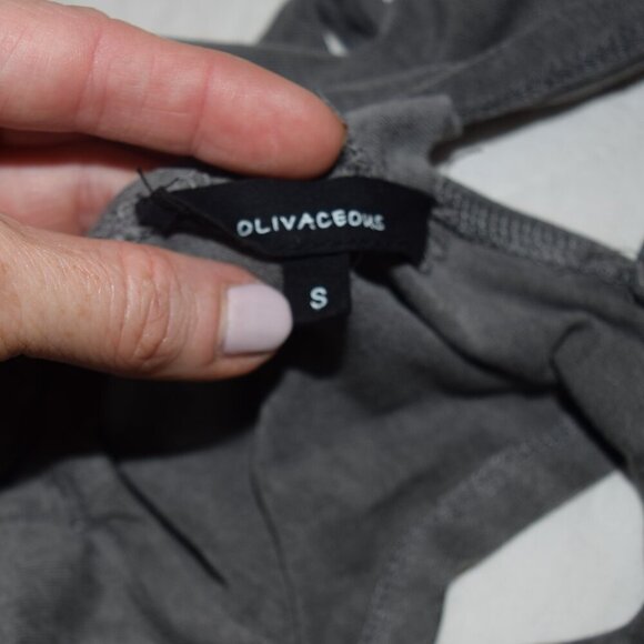 OLIVACEOUS Sleeveless Gray Open Back Bar Top Womens Small - Picture 3 of 4